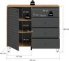 Highboard (B/H/T: 110x96x40 cm) in Artisan Oak Nachbildung und anthrazit matt Bild 4
