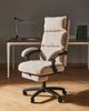 Chefsessel mit Fußstütze EATON Chenillegewebe Beige Bild 3