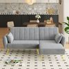 Merax L-förmiges Sofa, Klappsofa, Schlafsofa mit Zusatzecke, Ecksofa mit Schlaffunktion, Grau Bild 2