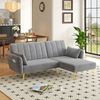 Merax L-förmiges Sofa, Klappsofa, Schlafsofa mit Zusatzecke, Ecksofa mit Schlaffunktion, Grau Bild 5