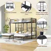 Etagenbett mit Rausfallschutz, 3 Schlafgelegenheiten und Lattenrost, 90x200 cm, Metallbett Bild 3