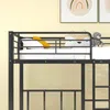 Etagenbett mit Rausfallschutz, 3 Schlafgelegenheiten und Lattenrost, 90x200 cm, Metallbett Bild 5