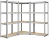 Songmics Eckregal-Set 5 Ebenen, Schwerlastregal, Metall, Lagerregal für Garage, Abstellraum, Kellerregal, bis 2625 kg belastbar, silbern-naturbeige GLR070E03 Bild 4