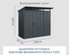 Hörmann Ecostar Metall-Gerätehaus Elegant mit Pultdach Typ 1, 108x238 cm , anthrazitgrau, 2,6 m²,1-flüglige Tür Bild 4