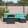vidaXL Garten-Sofa-Set mit Speicher 6 pcs Schwarz Poly Rattan 3358062 Bild 3