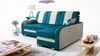 robin 'BARI' Ecksofa mit Schlaffunktion und Kissen, hochelastischer Schaumstoff türkis / beige, 230 x 165 x 102 cm Bild 2