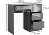 Schreibtisch Sherry Grau Hochglanz 90 x 40 cm mit Schubladen Vicco Bild 2
