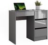 Schreibtisch Sherry Grau Hochglanz 90 x 40 cm mit Schubladen Vicco Bild 5