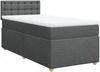 vidaXL Boxspringbett mit Matratze Dunkelgrau 100x200 cm Stoff 3288906 Bild 3