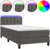 vidaXL Boxspringbett mit Matratze & LED Dunkelgrau 90x200 cm Samt, Härtegrad: H2 [3134622] Bild 2