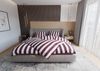 Mako Satin Bettwäsche Blocksteifen brombeer 240x220 + 2x 80x80 Bild 2