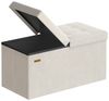 SONGMICS Sitztruhe mit Deckel, Sitzbank mit Stauraum, für Eingangsbereich, Aufbewahrungsbox, 38 x 76 x 38 cm, Samt, beige Bild 2