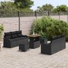 vidaXL Garten-Sofa-Set mit Kissen mit Speicher 9 pcs Schwarz 3364169 Bild 3