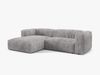 Micadoni Ecksofa Martina 2-Sitzer Links Kord Hellgrau Bild 2