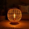 LED Tischleuchte, Bambus-Geflecht, Höhe 33,5 cm Bild 3