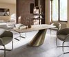 Esstisch Edge Boot 200x100 Keramik Laminam® Travertino Bianco Creme-Weiß Cono Metallic Gold Bild 2