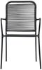 vidaXL Gartenstühle 4 Stk. Baumwollseil und Stahl Schwarz 312156 Bild 3