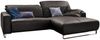 KAWOLA Sofa YORK Leder Life-line grey Recamiere rechts Fuß Metall Chrom matt 85 x 180 x 284 cm Bild 2