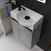 Alpenberger Badmöbel-Set Gäste WC Waschbecken mit Unterschrank - Hängeschrank Vormontiert, (Badezimmerunterschrank mit Waschbecken, Waschtisch Set mit Unterschrank), Waschbeckenunterschrank Betonoptik - Bad Möbel Set Bild 2