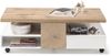 Couchtisch >RENNES< mit Fach+Schub, MDF weiss / Dekor Eiche - 120x40x60 (BxHxT) Bild 4
