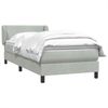vidaXL Boxspringbett mit Matratze Hellgrau 80x220 cm Samt 3317463 Bild 3