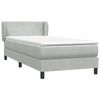 vidaXL Boxspringbett mit Matratze Hellgrau 80x220 cm Samt 3317463 Bild 4