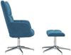 vidaXL Relaxsessel mit Hocker Blau Samt [328138] Bild 4