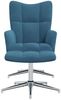 vidaXL Relaxsessel mit Hocker Blau Samt [328138] Bild 3