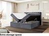 MEBLINI Boxspringbett LUKAS 200x220 cm mit Bettkasten - H3/Dunkelgrau Samt Polsterbett - Doppelbett mit Topper & Taschenfederkern-Matratze Bild 5