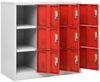 vidaXL Schließfachschrank Hellgrau und Rot 90 x 45 x 92,5 cm Stahl [336442] Bild 5