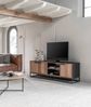 TV Board Cosmo aus Teakholz, Industrial Design, Natur, Metallgestell, 165 cm breit Bild 3