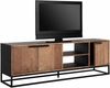 TV Board Cosmo aus Teakholz, Industrial Design, Natur, Metallgestell, 165 cm breit Bild 2