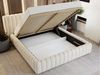 GRAINGOLD Bliss Polsterbett 140x200, Doppelbett, Bett mit Kopfteil, Bettkasten, Velour-Stoff, Beige Bild 5
