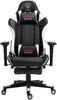 Gaming Stuhl Chair Racing mit Fußstütze und ergonomsichen 4D-Armlehnen Schwarz/Weiß Bild 2