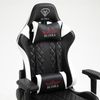 Gaming Stuhl Chair Racing mit Fußstütze und ergonomsichen 4D-Armlehnen Schwarz/Weiß Bild 3