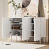 Sideboard 120x35x80 cm - Modernes Design mit wellenförmigen Türen & Rebound-System Bild 5