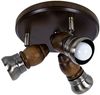 Deckenleuchte, Holz dunkel, messing, Spots beweglich, D 24 cm Bild 5