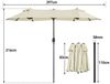 Angel Living Sonnenschirm Doppelsonnenschirm Marktschirm Gartenschirm Terrassenschirm, Sonnenschutz UV50+, 297x153 cm Bild 2