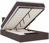 vidaXL Ottoman-Bett mit Matratze & LEDs Dunkelbraun 120x190 cm Stoff 3312211 Bild 2