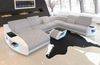 Wohnlandschaft Swing XXL in Stoff - Strukturstoff - macchiato-weiß - Links Bild 2
