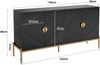 Merax Sideboard mit geometrischem Muster, PB und MDF schwarz, 162 x 40 x 80 cm Bild 4