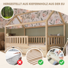 Crazy Pine 'Crazy Blanco' Hausbett mit Rausfallschutz, Skandinavisches Design, Naturholz, Natur, 100x190 cm, mit Schubladen Bild 4