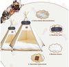 TUWENA Tierbett Tipi Zelt für Haustiere mit doppelseitigem, Pet Tipi Hunde-Katzenbett, Haustierhütte Abnehmbar und Waschbar Hundehaus fur Hunde und Katzen Bild 3