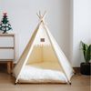 TUWENA Tierbett Tipi Zelt für Haustiere mit doppelseitigem, Pet Tipi Hunde-Katzenbett, Haustierhütte Abnehmbar und Waschbar Hundehaus fur Hunde und Katzen Bild 4