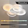 ZMH LED Deckenleuchte Wohnzimmer dimmbar 70W mit Fernbedienung 5 Ringe weiß modern Acryl dimmbar Bild 3
