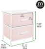 mDesign Nachttisch Kommode Schrank Organizer Stoff Metall MDF Rosa / Weiß Bild 2