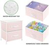 mDesign Nachttisch Kommode Schrank Organizer Stoff Metall MDF Rosa / Weiß Bild 4