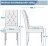 Yaheetech Esszimmerstuhl Küchenstuhl mit Hoher Rückenlehne & Massivholzbeinen (4 St), 4er Set Esszimmerstühle Polsterstuhl Bild 4