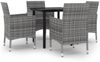 vidaXL 5-tlg. Garten-Essgruppe mit Auflagen Poly Rattan und Glas 3099692 Bild 2