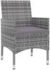 vidaXL 5-tlg. Garten-Essgruppe mit Auflagen Poly Rattan und Glas 3099692 Bild 3